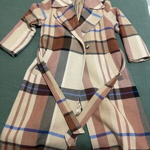 & Other Stories Multicolor Plaid Pea Coat